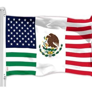 USA Mexico Friendship Flag American Mexican Hybrid Banner 3x5